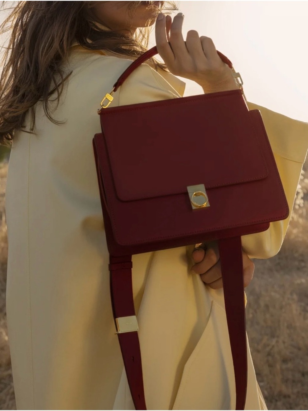 Poléne Numéro Sept in textured Camel.   100% Italian calf leather. - Picture 10 of 12